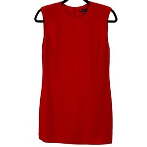 A/X Armani  Exchange Red Sleeveless Crepe Sheath Shift Dress sz 0 EUC